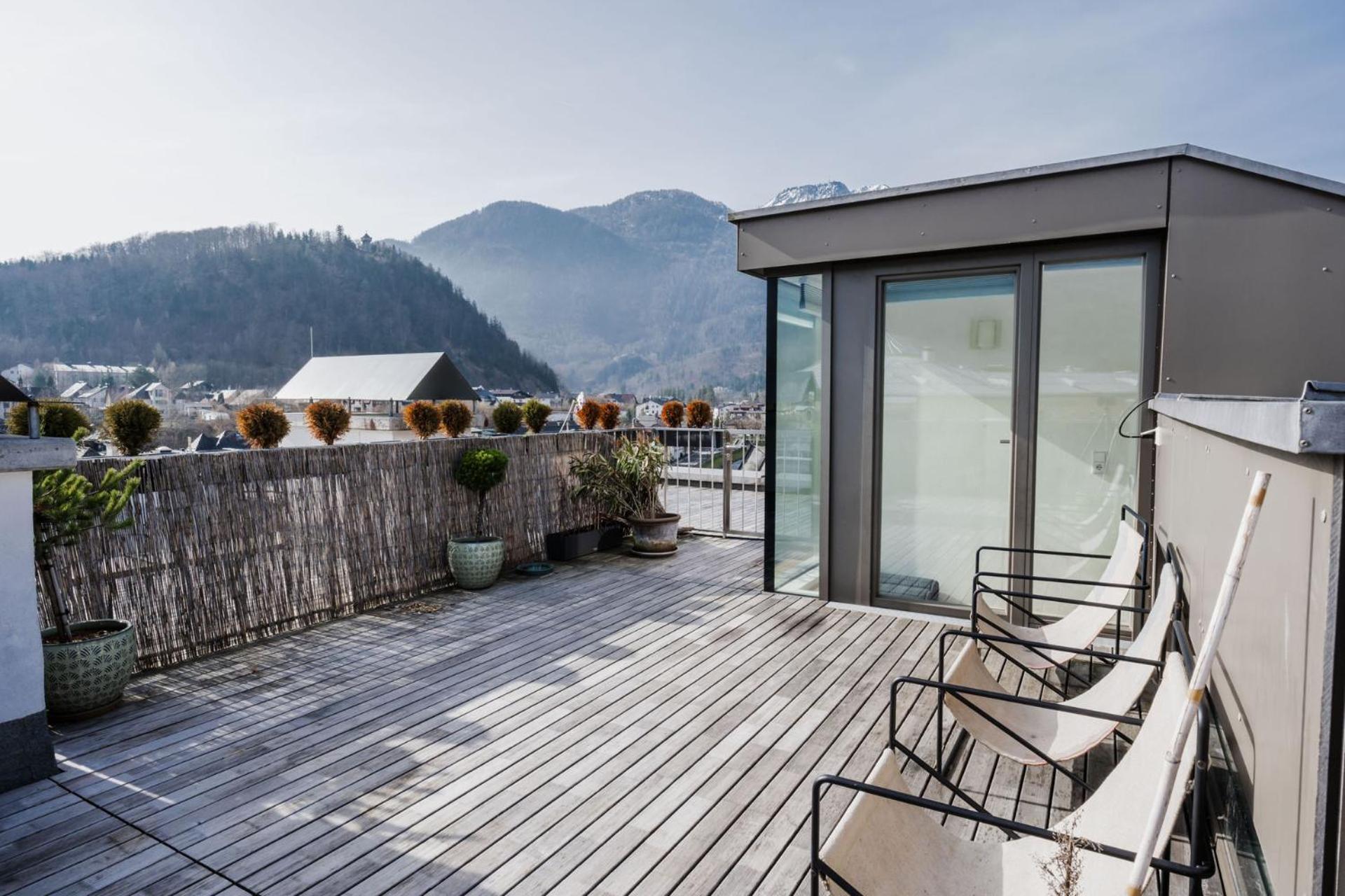Luxus Penthouse Mit Panoramablick Lägenhet Bad Ischl Exteriör bild
